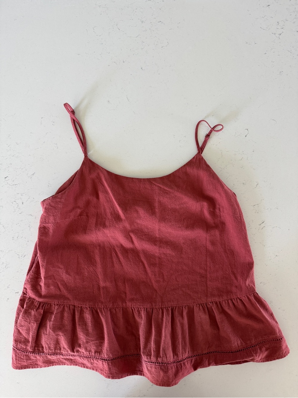Women’s Spaghetti Strap Peplum Tank Top – Rose